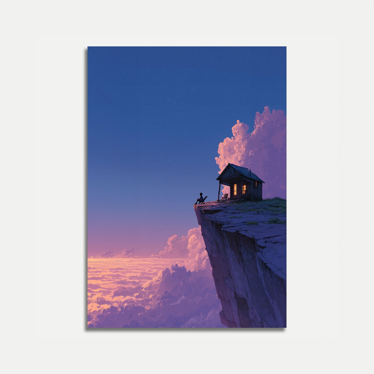 Cliff Edge Solitude Studio Ghibli Poster