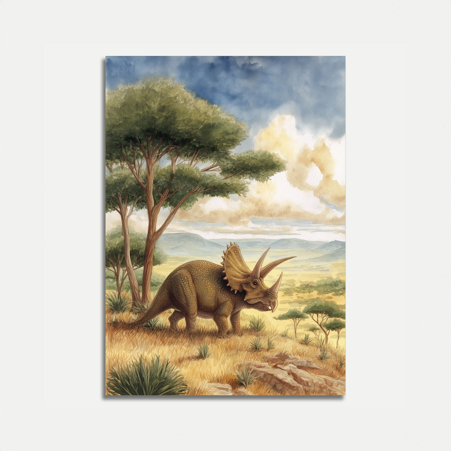 Póster de la antigua naturaleza del Triceratops