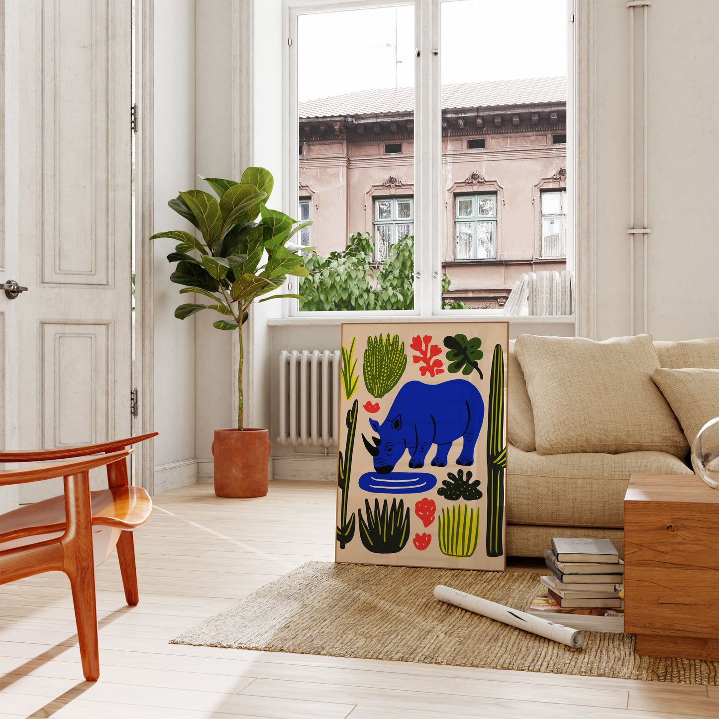 Poster Natura Rinoceronte Blu