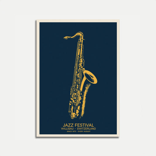 Cartel del Festival de Jazz con Música de Saxofón