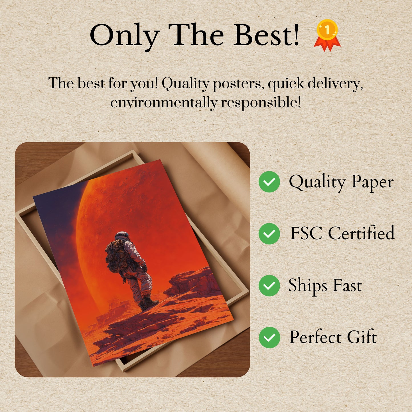 Martian Solitude Space Explorer Poster