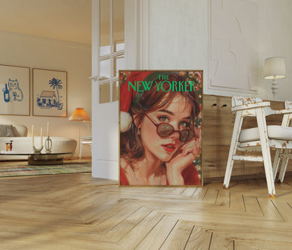 Festive Vintage New Yorker Poster