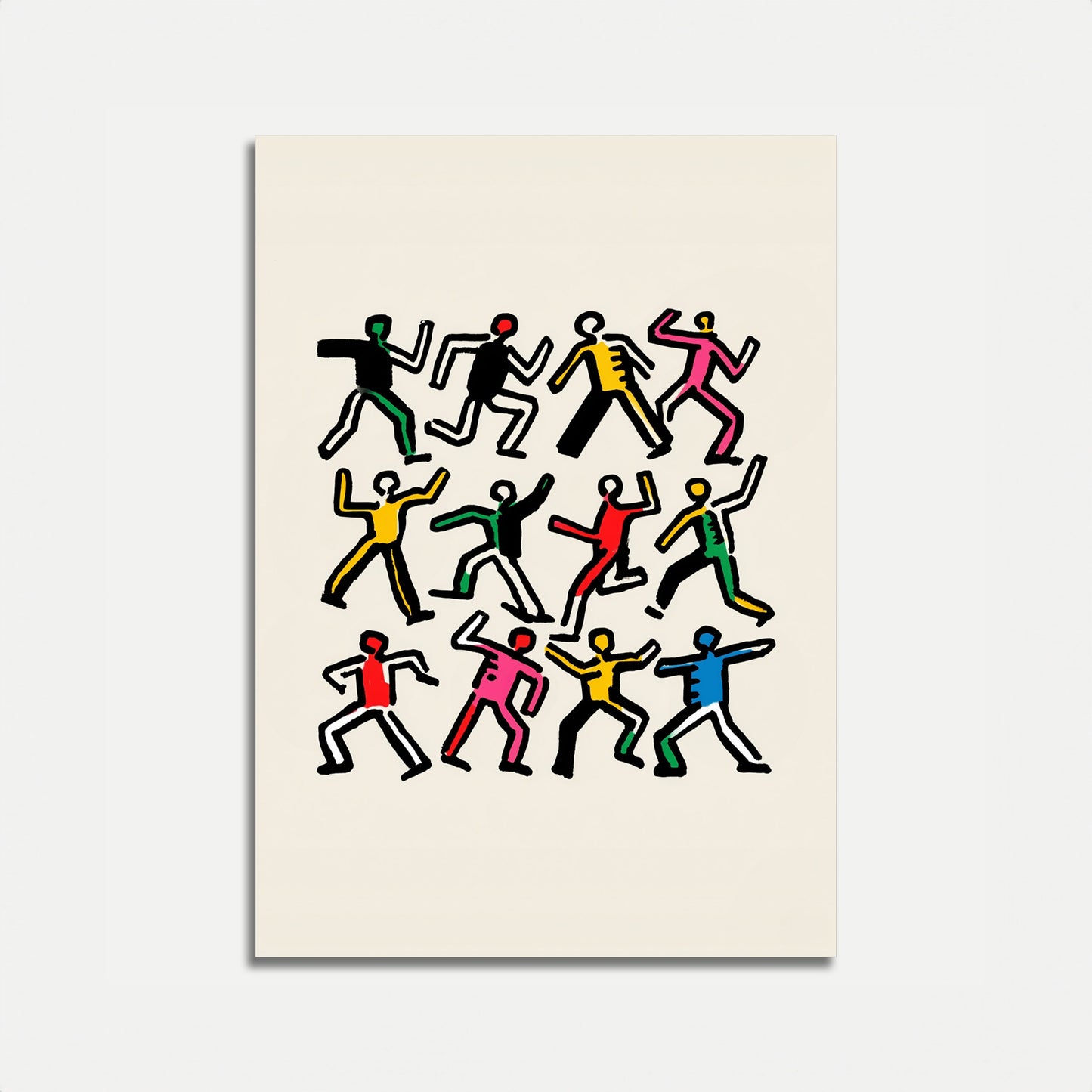 Bunte Tanzende Figuren Poster