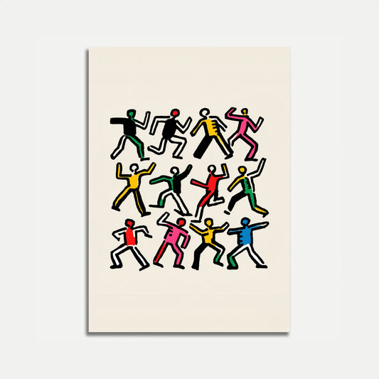 Colorful Dancing Figures Poster