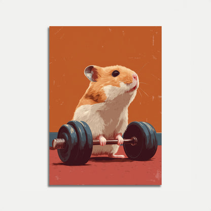 Plakat Chomika Fitness Podnoszącego Ciężary