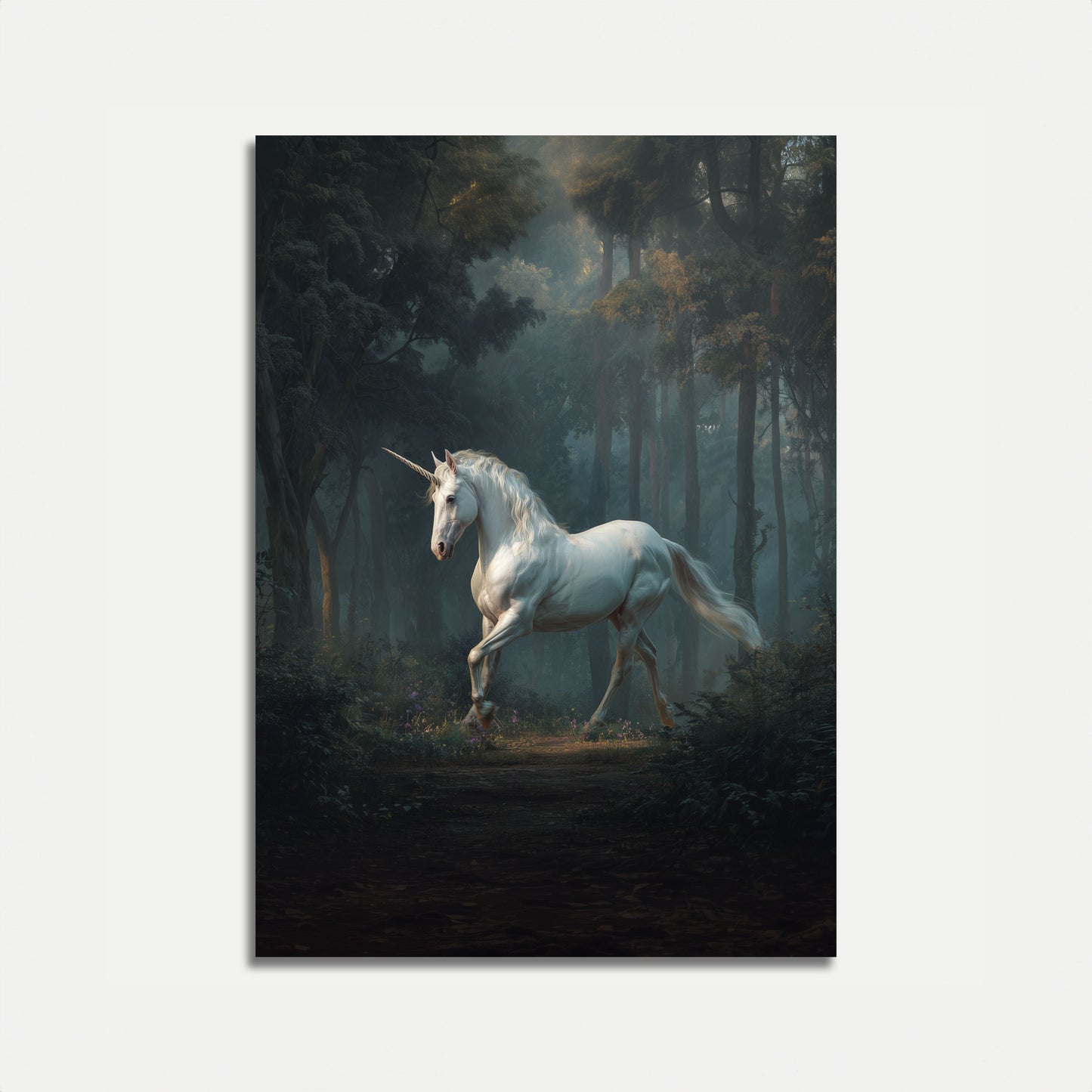 Ätherischer Einhorn-Waldposter