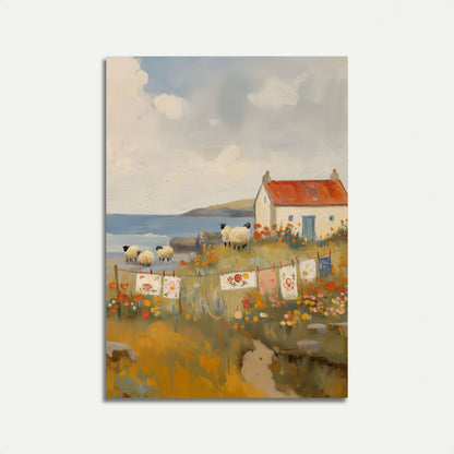 Coastal Sheep Farm Poster
