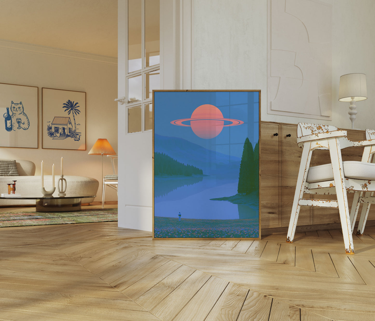 Plakat: Saturn nad Jeziorem Dzikich Kwiatów