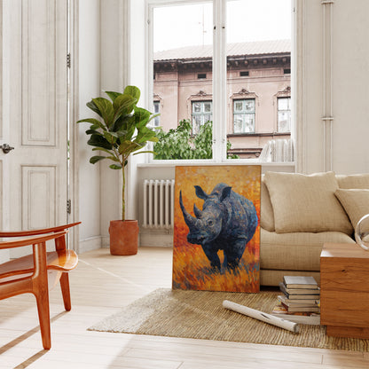 Fierce Rhino Fire Poster