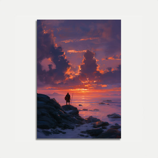 Warrior at Sunset Poster
