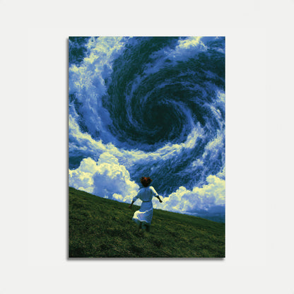 Poster: Donna insegue nubi temporalesche