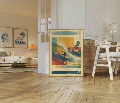 Póster de vibraciones de surf de California