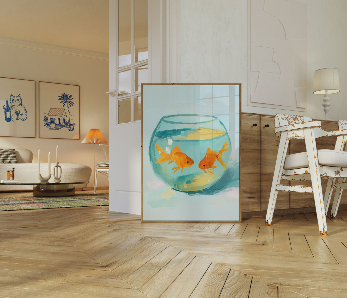 Goldfish Bowl Watercolor Poster