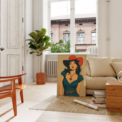 Vintage Cowgirl Western Poster