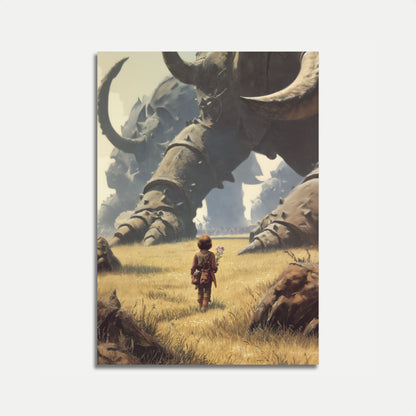 Plakat med barn og kjempeelefant