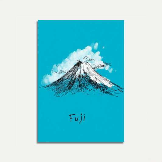 Póster del majestuoso paisaje del monte Fuji
