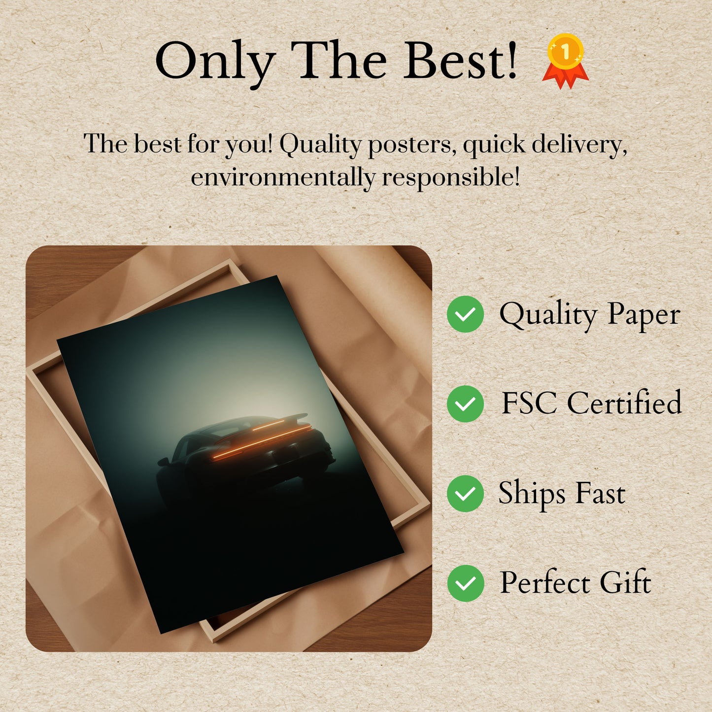 Misty Porsche Sports Car Poster