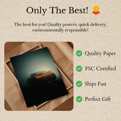 Misty Porsche Sports Car Poster