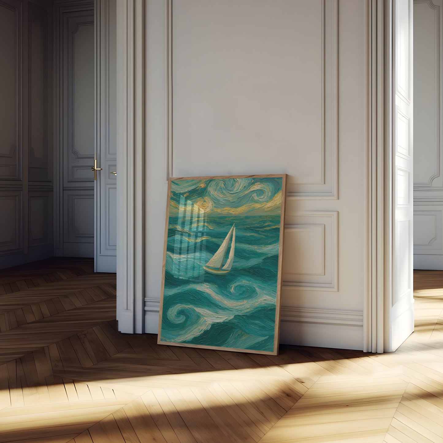 Sailboat on Starry Seas Poster