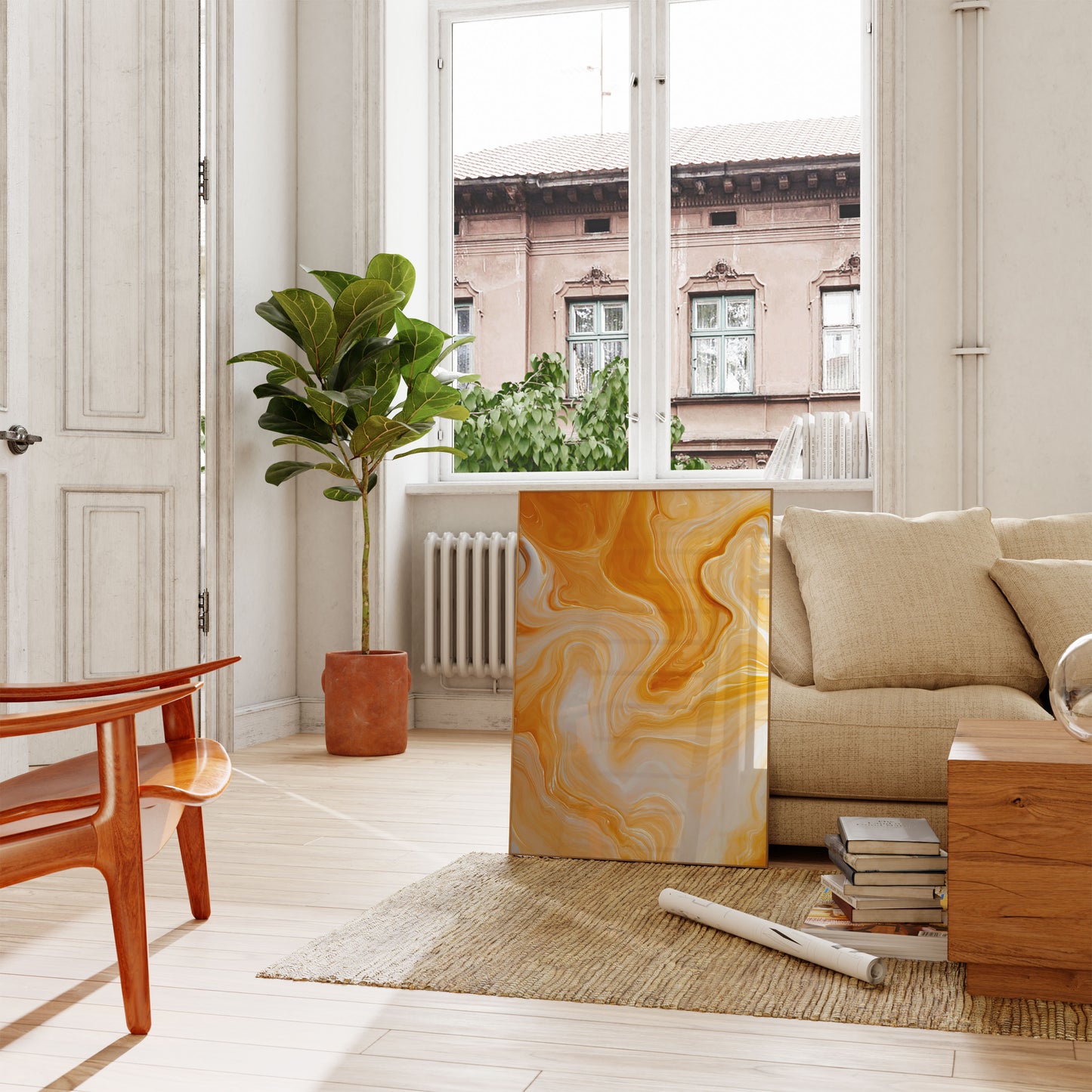 Golden Marble Flow Poster