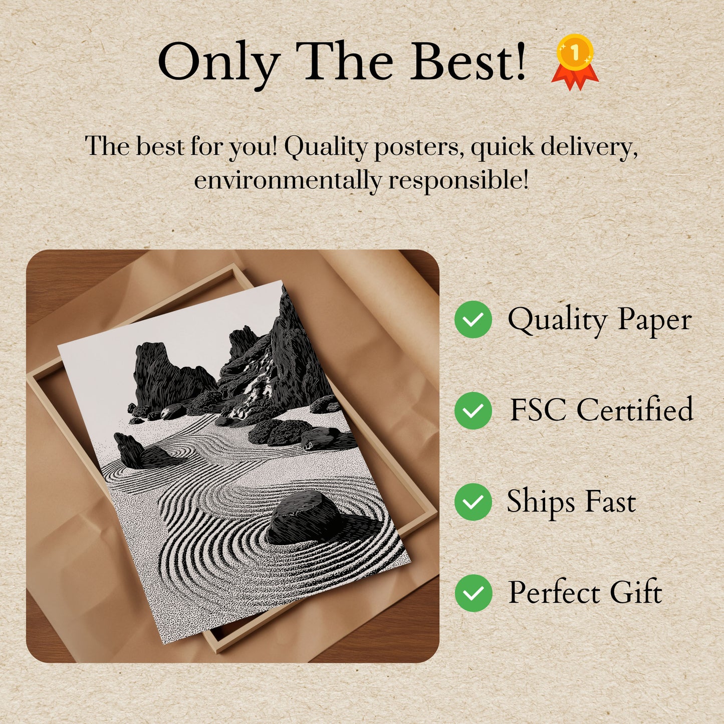Zen Rock Garden Serenity Poster