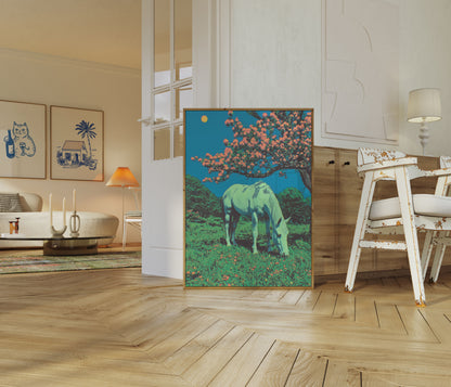 Magical Moonlit Horse Poster