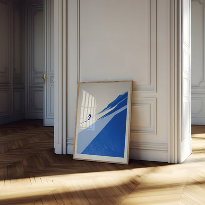 Alpin Nedstigning Skiløb Plakat