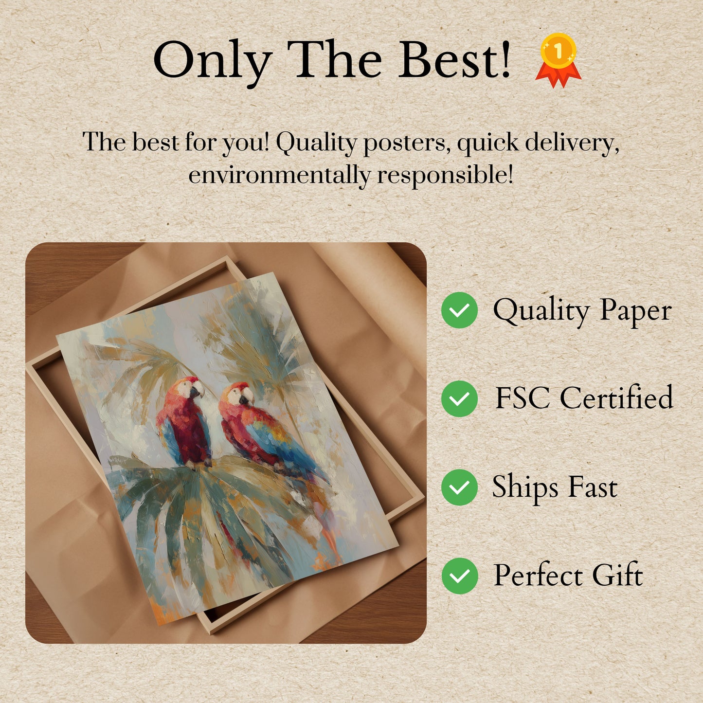 Scarlet Macaws in Bloom Poster