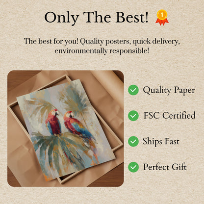 Scarlet Macaws in Bloom Poster