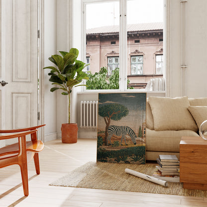 Zebra Under Mediterranean Tree Poster