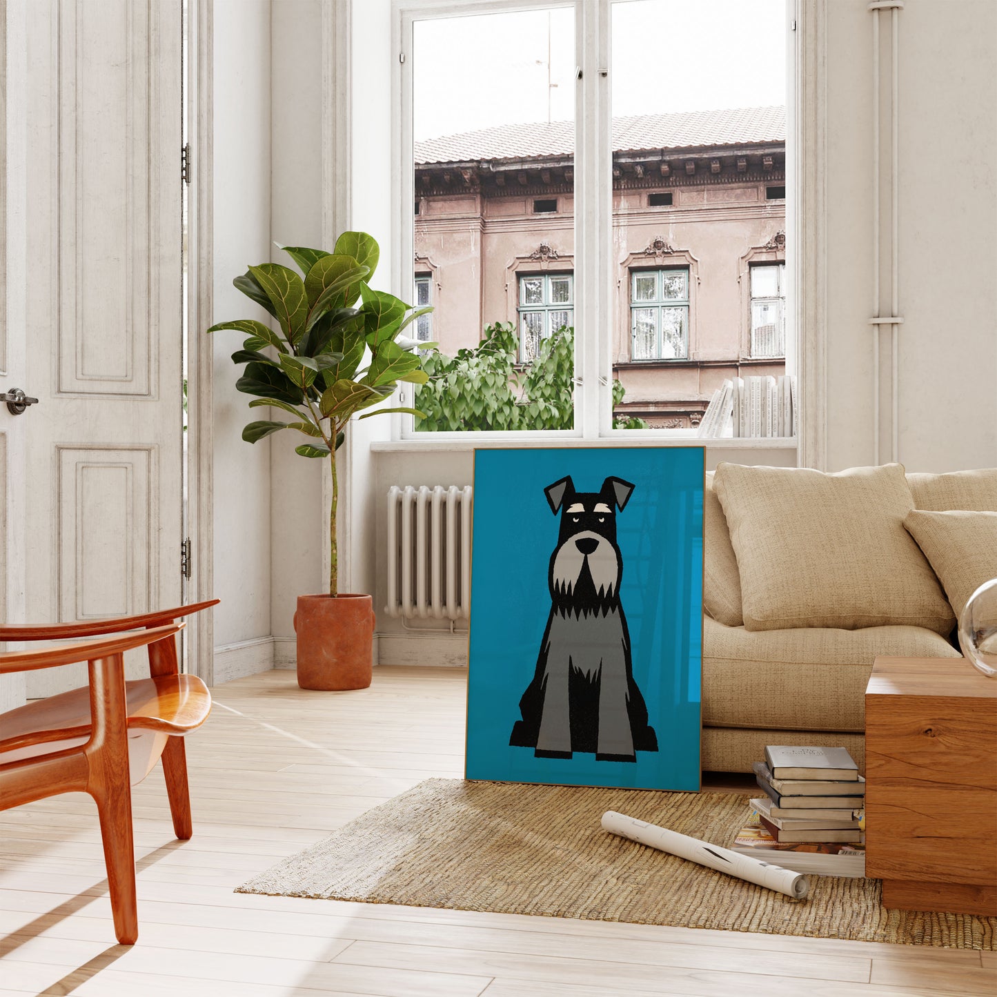 Stylish Schnauzer Dog Poster