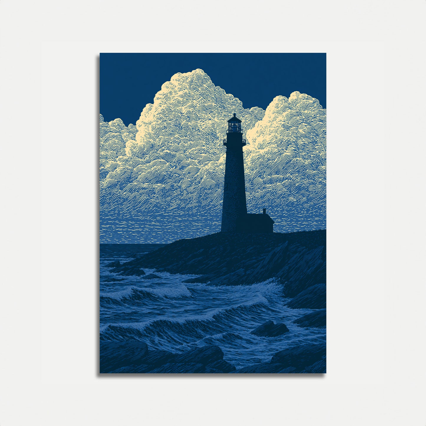 Lighthouse in the Clouds Poster
