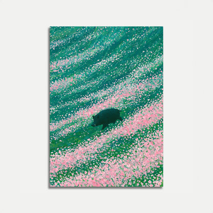 Bear in Wildflower Field Poster