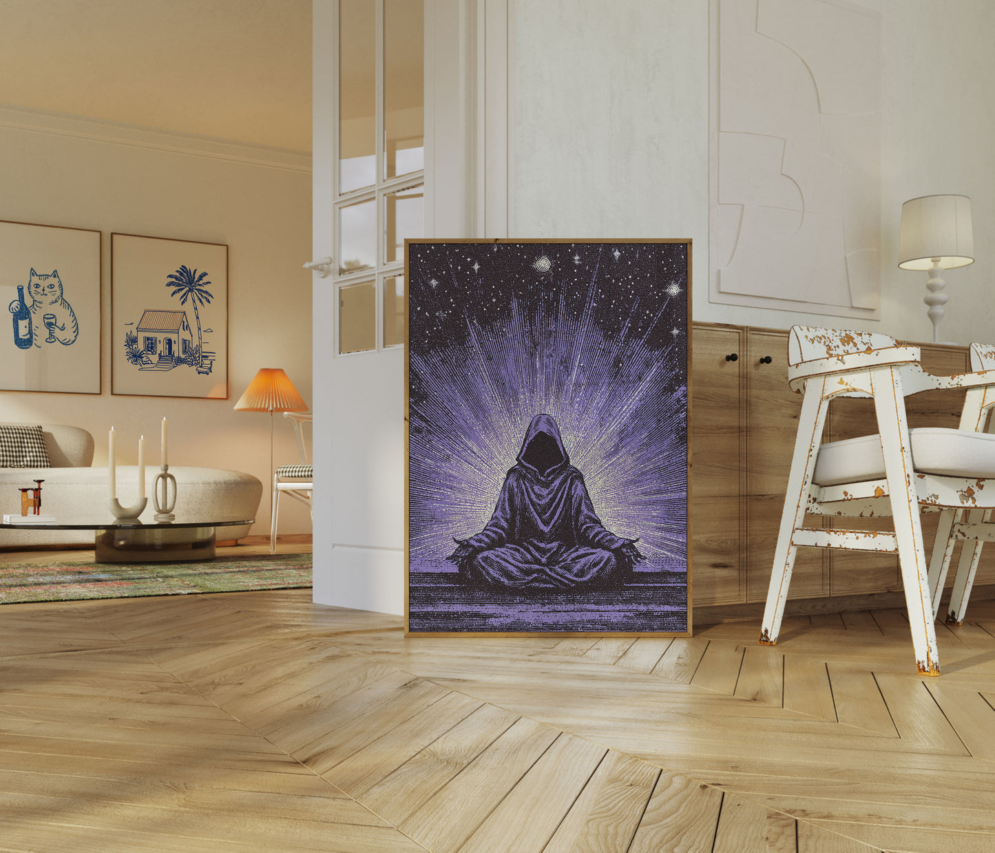 Kosmická Meditace Pod Hvězdami Plakát
