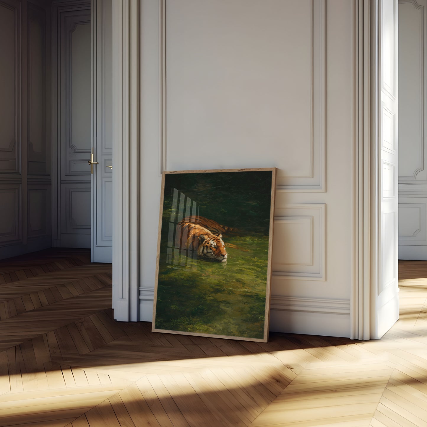 Poster di Tigre che Nuota in Acqua