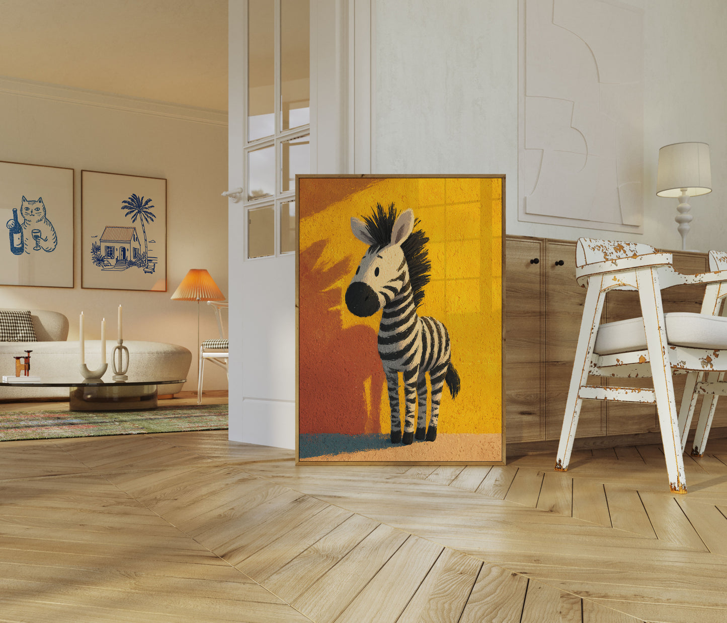 Playful Zebra Safari Poster