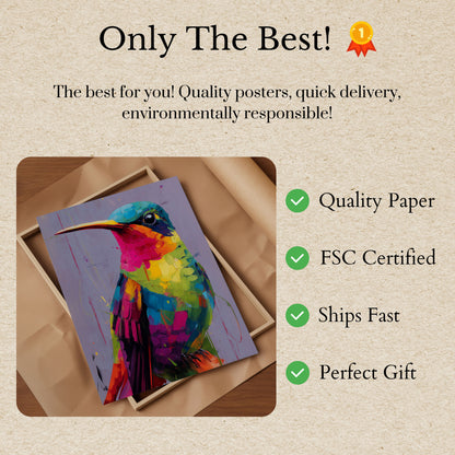 Vibrant Colorful Hummingbird Poster