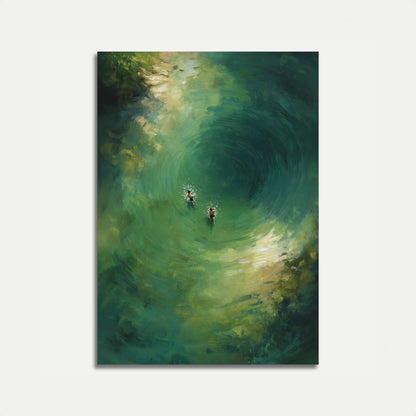 Swimmers in Emerald Waters Poster