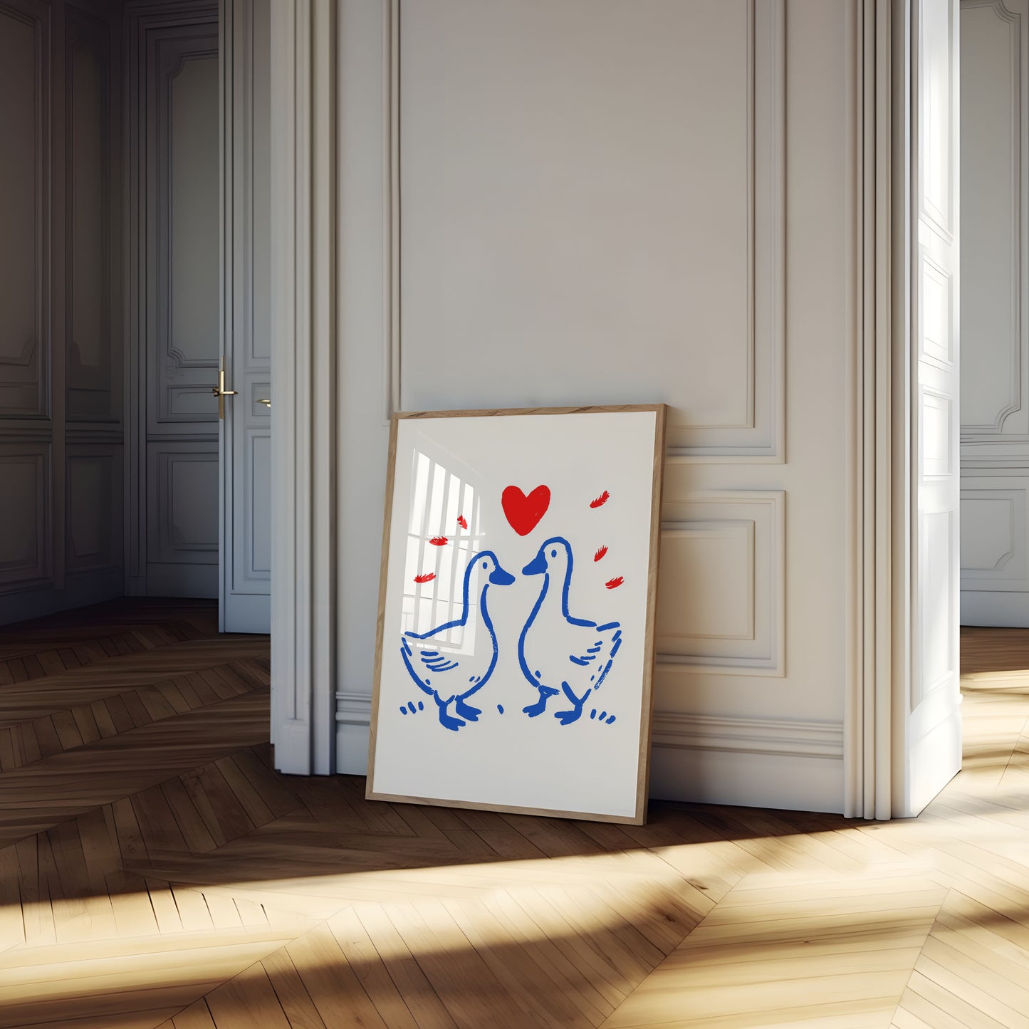 Love Birds Goose Poster