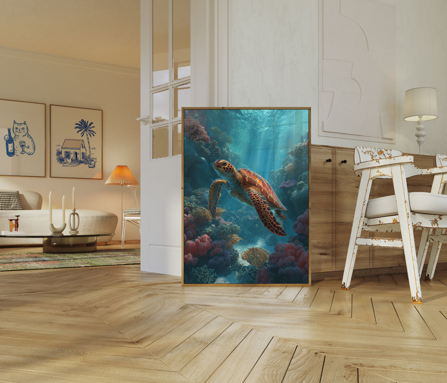 Ocean Turtle Underwater Realm Poster