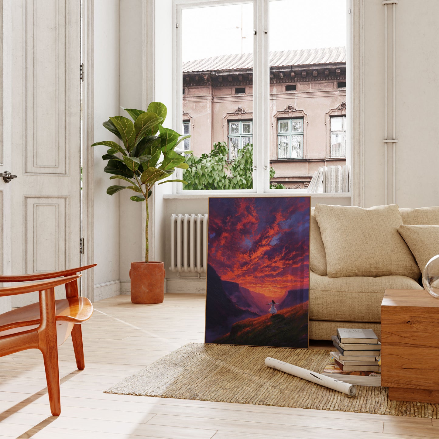 Freedom in Fiery Sunset Poster
