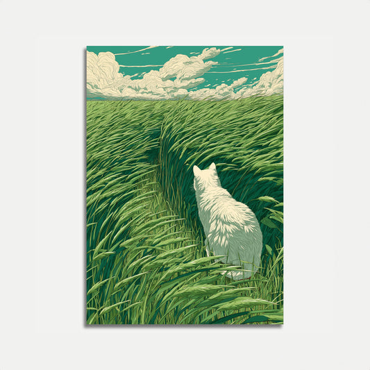 Witte Kat in Weiland Poster