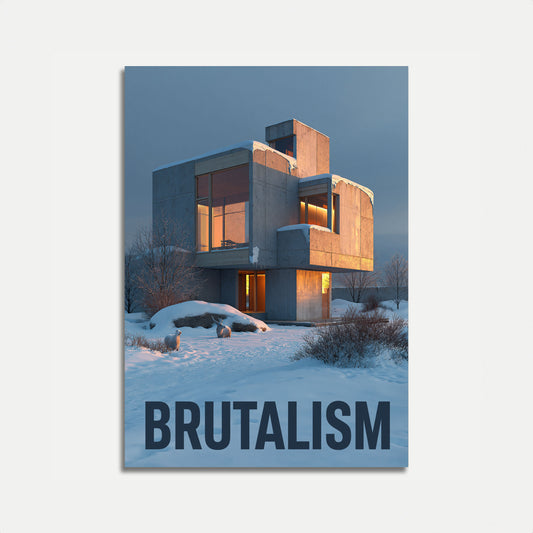 Brutalist Architecture Winter Poster