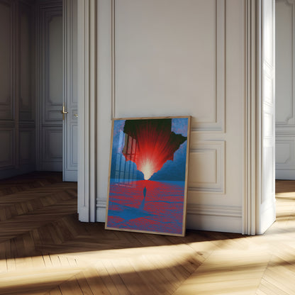 Figura Solitaria Incontra la Luce Poster