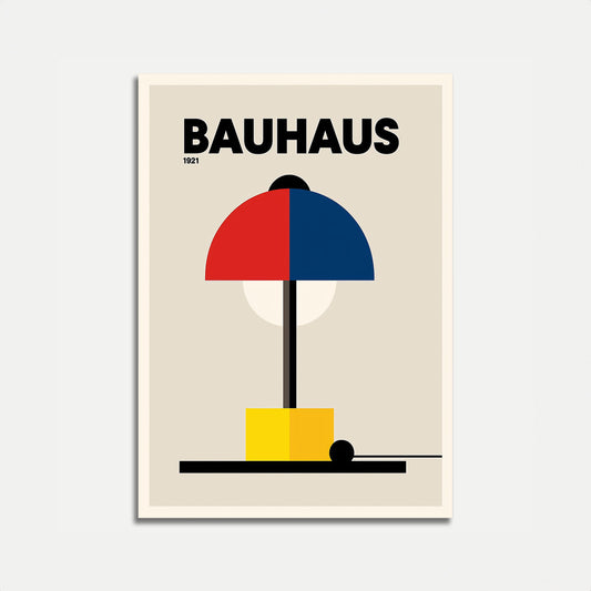 Vintage Bauhaus Lamp Design Poster