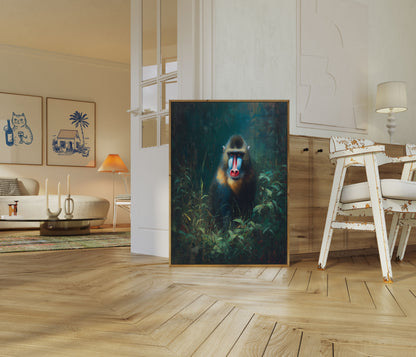 Mandrill in the Jungle Poster