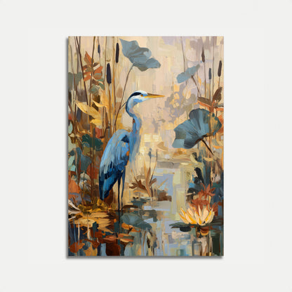 Blue Heron Marsh Serenity Poster