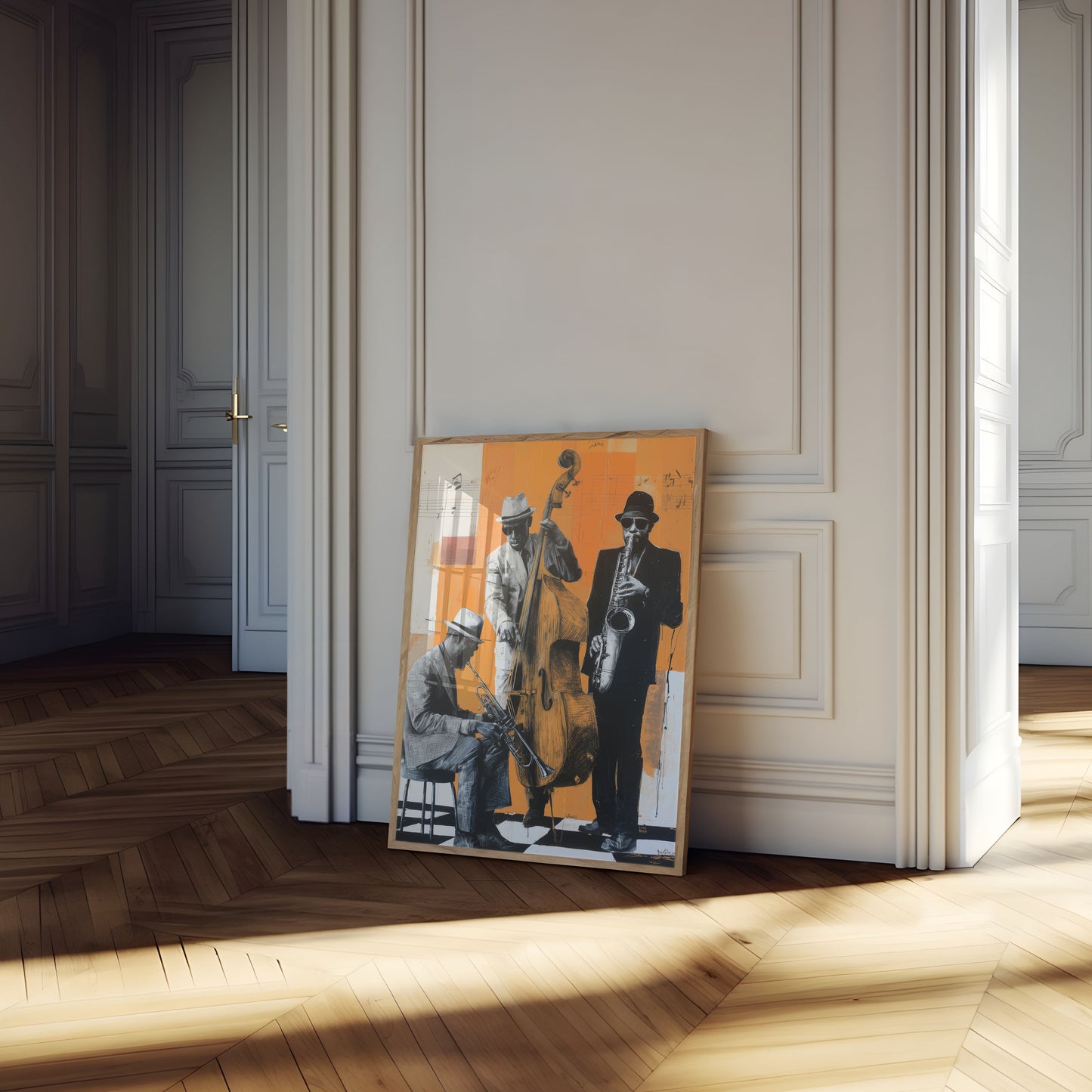 Jazz Trio Orange Symphony Poster