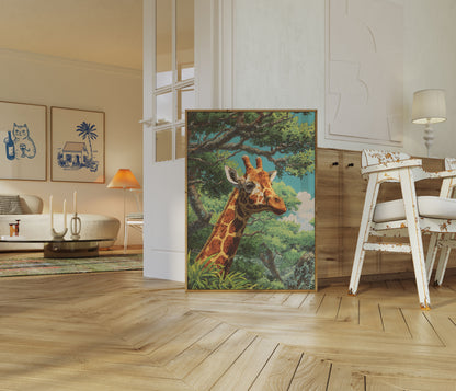 Póster de la jirafa gigante del bosque
