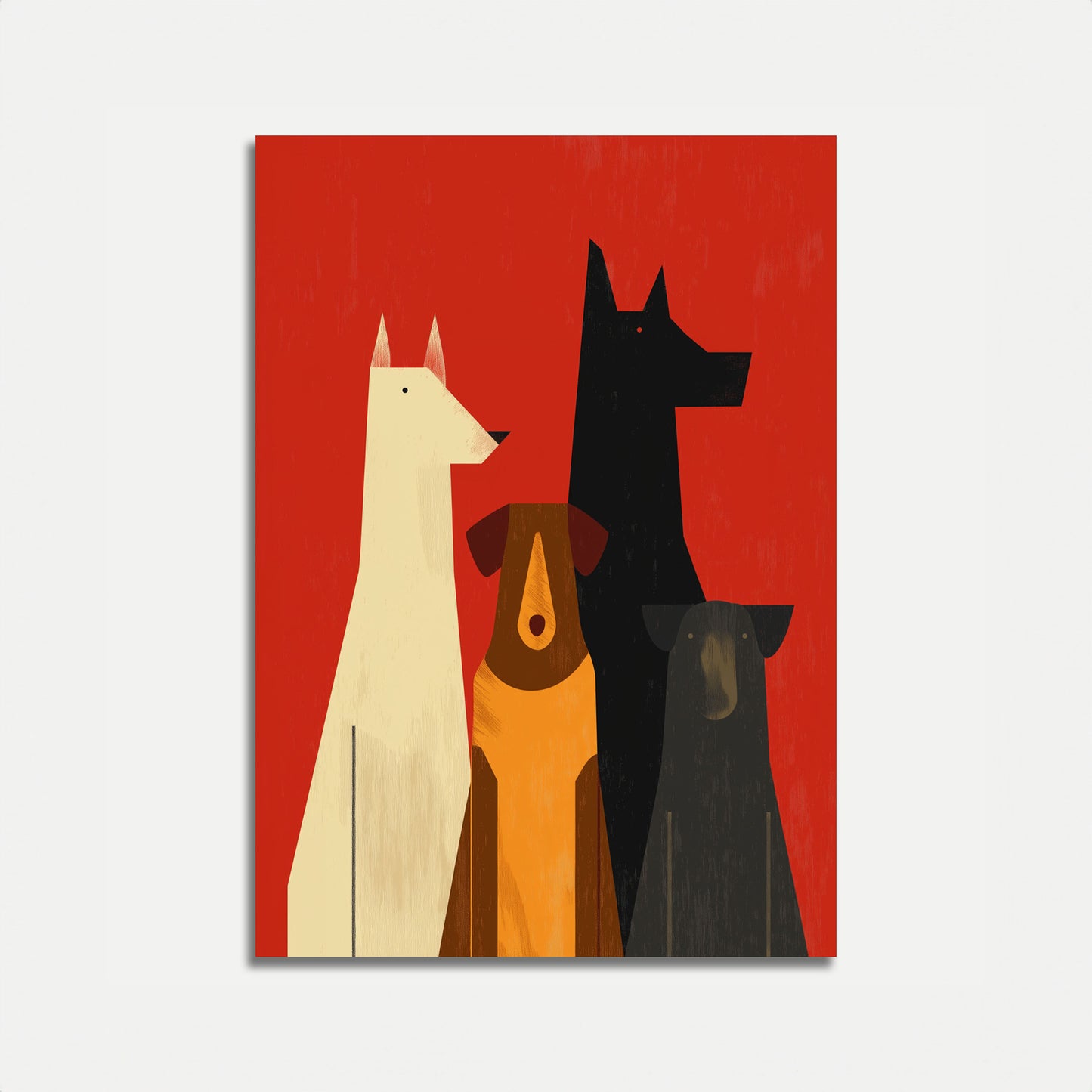 Abstrakcyjny Plakat Psów Geometrycznych